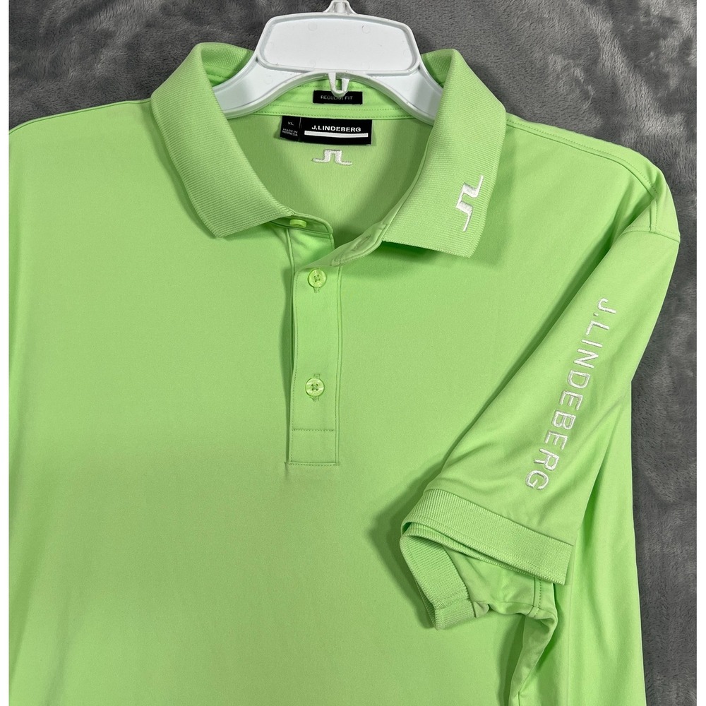 J Lindenberg Tour Tech Golf Polo Shirt Mens XL Green Performance Stretch
